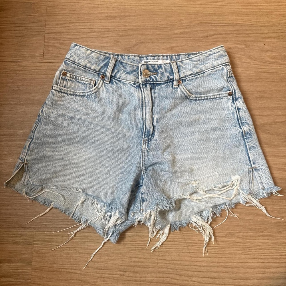 Denim Frayed Garage Hem Women Shorts